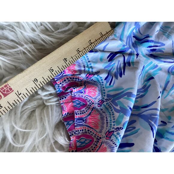 Lilly Pulitzer Women's Katia Shorts Flocked Together Pattern Blue Pink Large - Picture 9 of 9